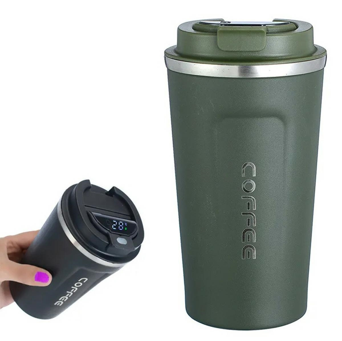 Termo puodelis su lcd ekranu, 510 ml, žalias