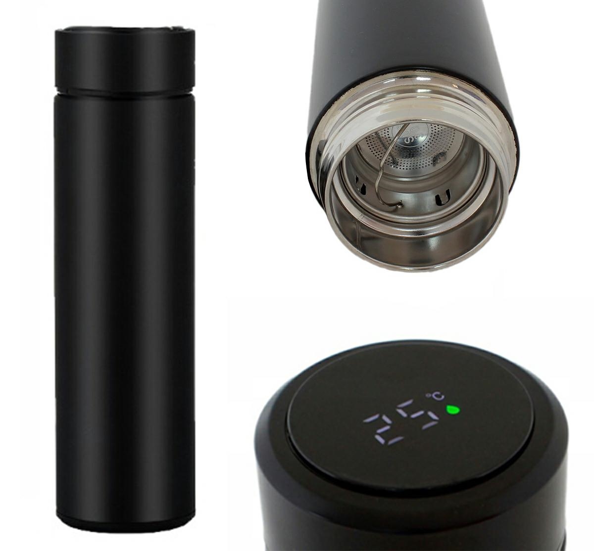 Termosas su lcd ekranu juodas 500ml