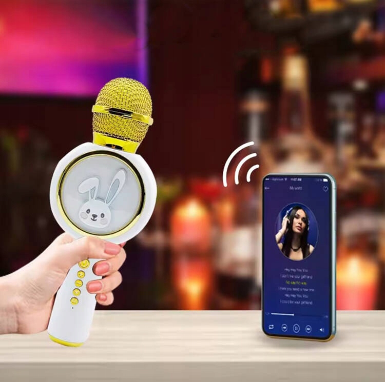Belaidis karaoke zuikis mikrofonas, bluetooth garsiakalbis