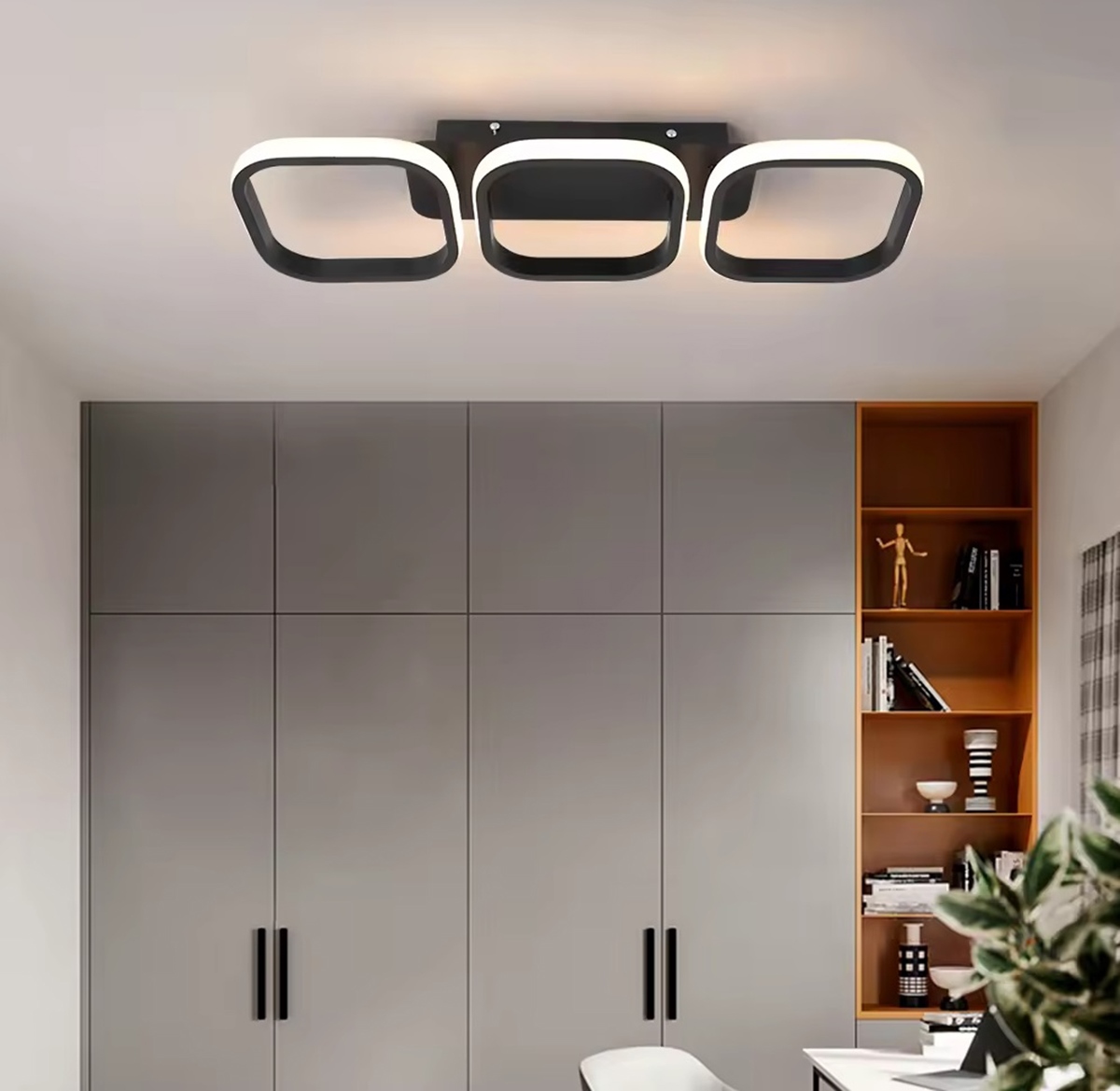Lubų šviestuvas led, juodas, 33w
