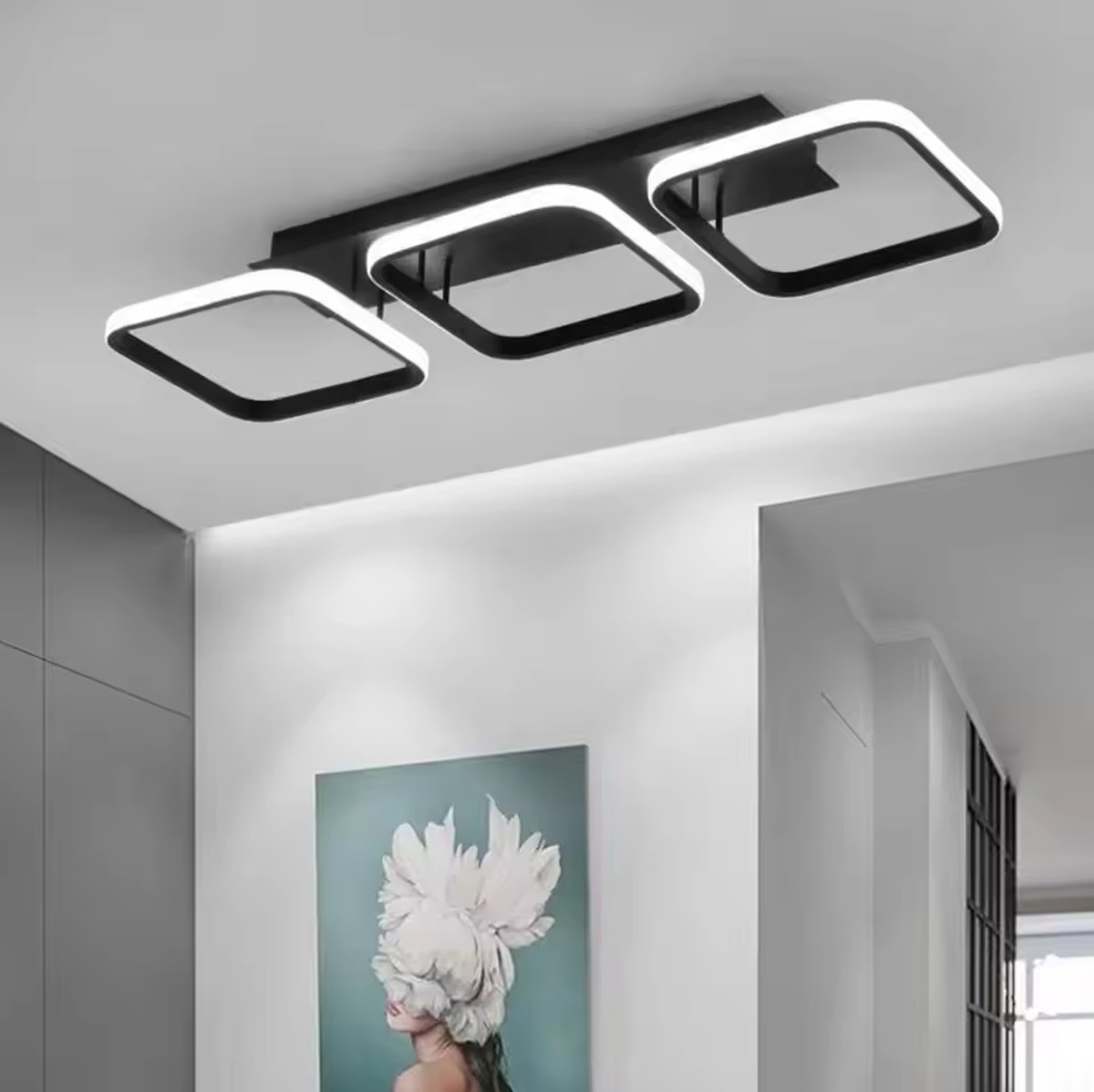 Lubų šviestuvas led, juodas, 33w