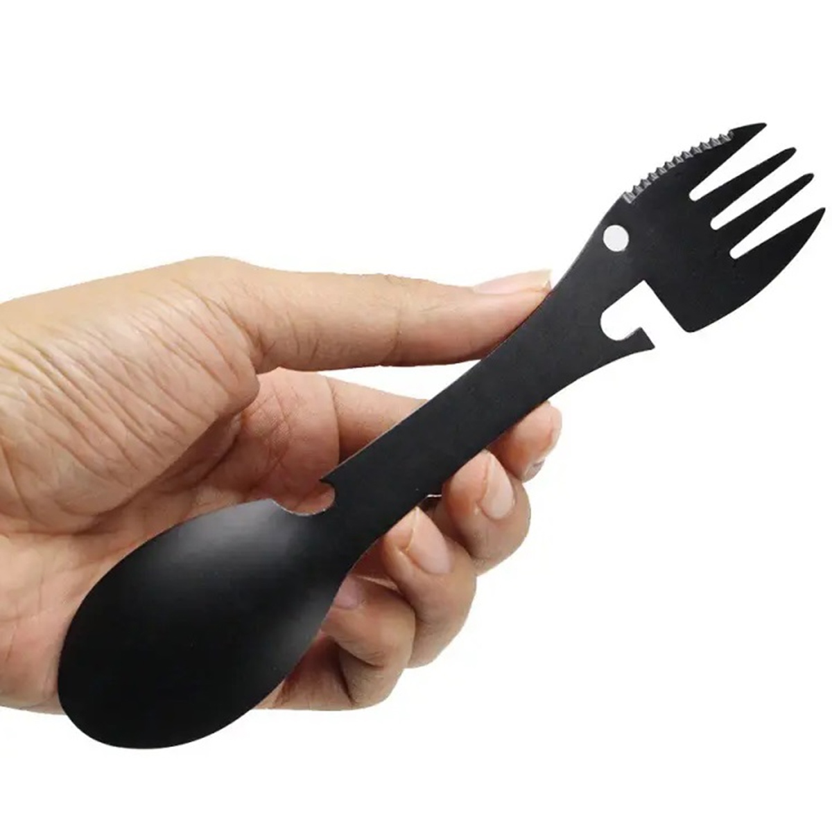 Turistinis stalo įrankių rinkinys iš nerūdijančio plieno, 18 cm