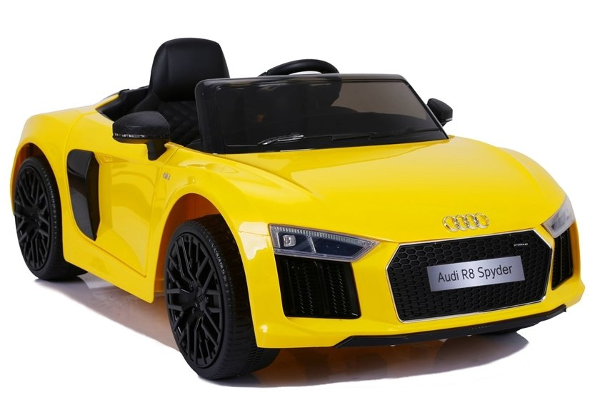 Vienvietis elektromobilis vaikams big audi r8 jj2198, geltonas