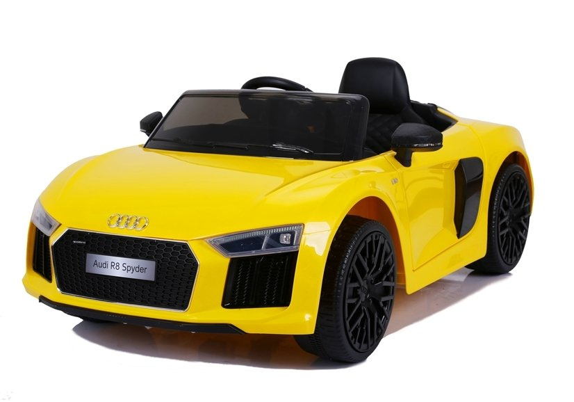 Vienvietis elektromobilis vaikams big audi r8 jj2198, geltonas