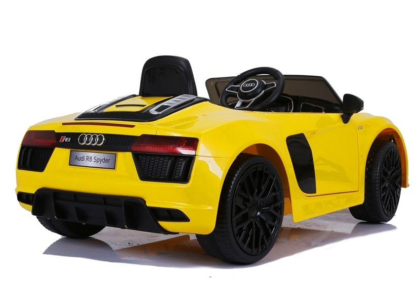 Vienvietis elektromobilis vaikams big audi r8 jj2198, geltonas