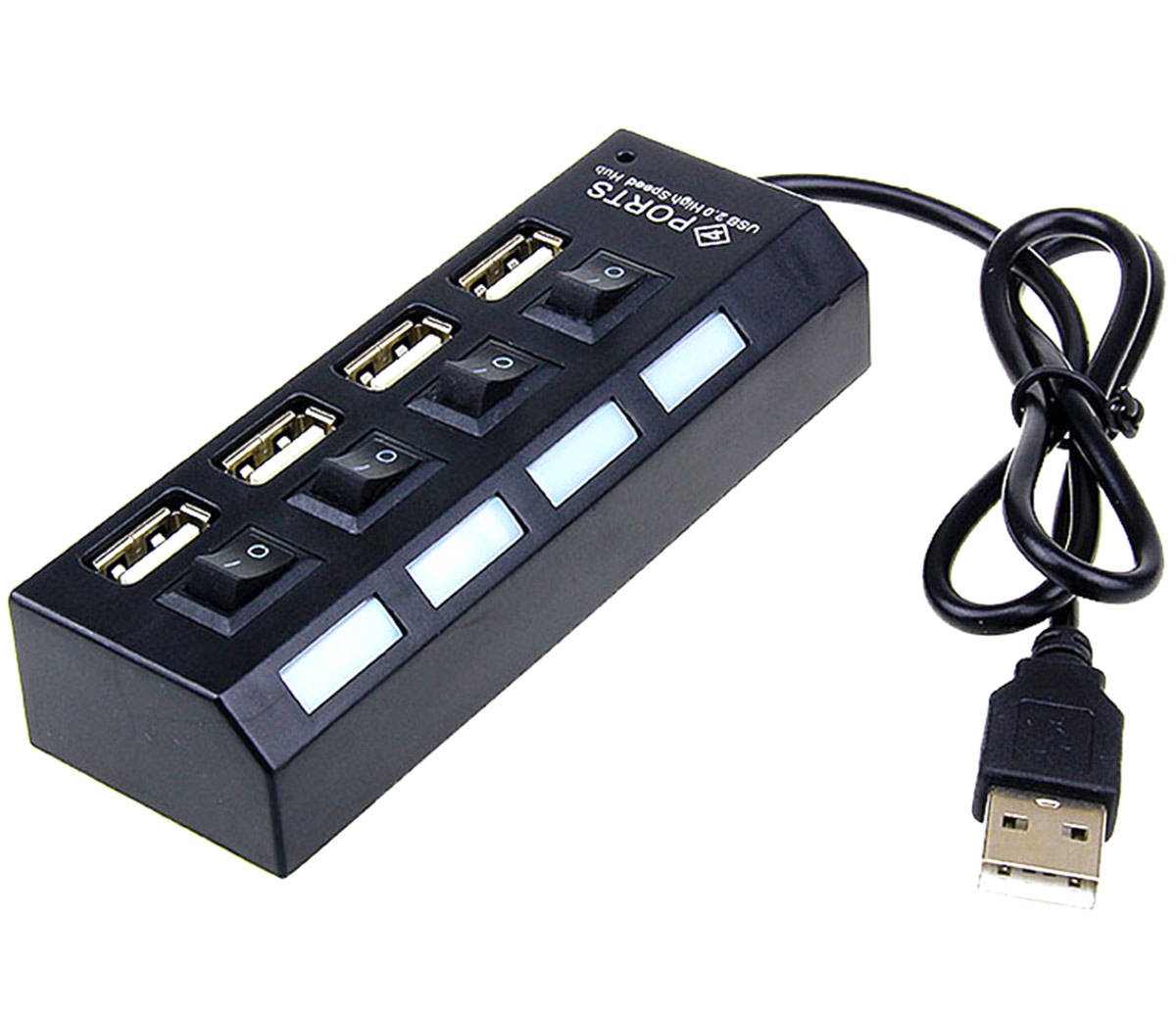 Usb hubas 4 portai su jungikliais