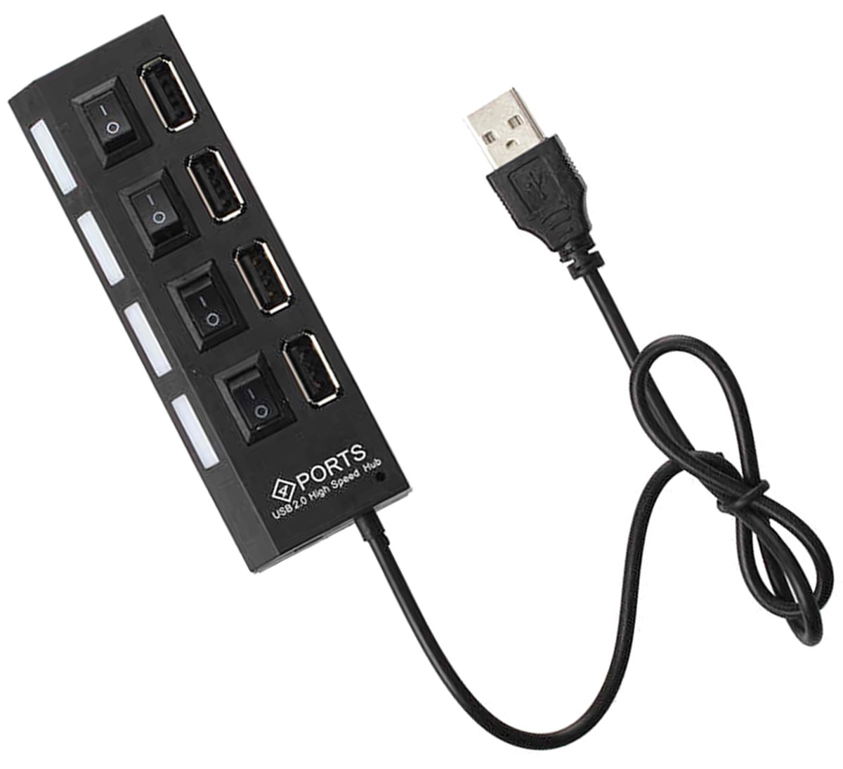 Usb hubas 4 portai su jungikliais