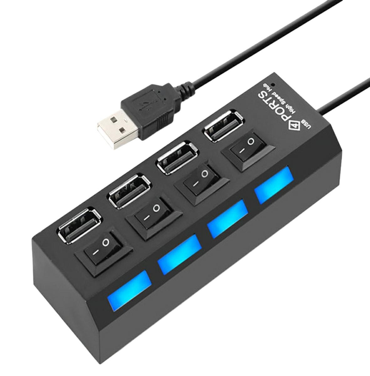 Usb hubas 4 portai su jungikliais