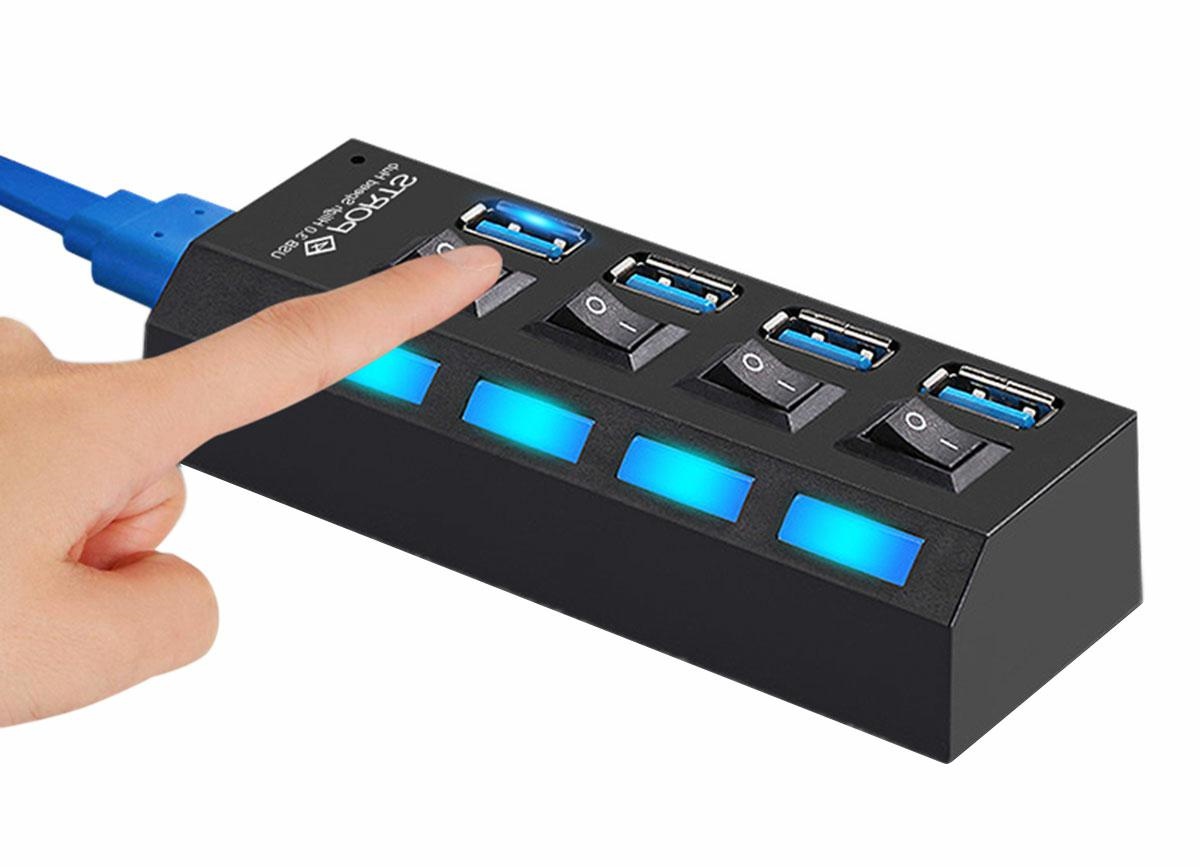 Usb šakotuvas ak244b, 4 portai, usb 3.0