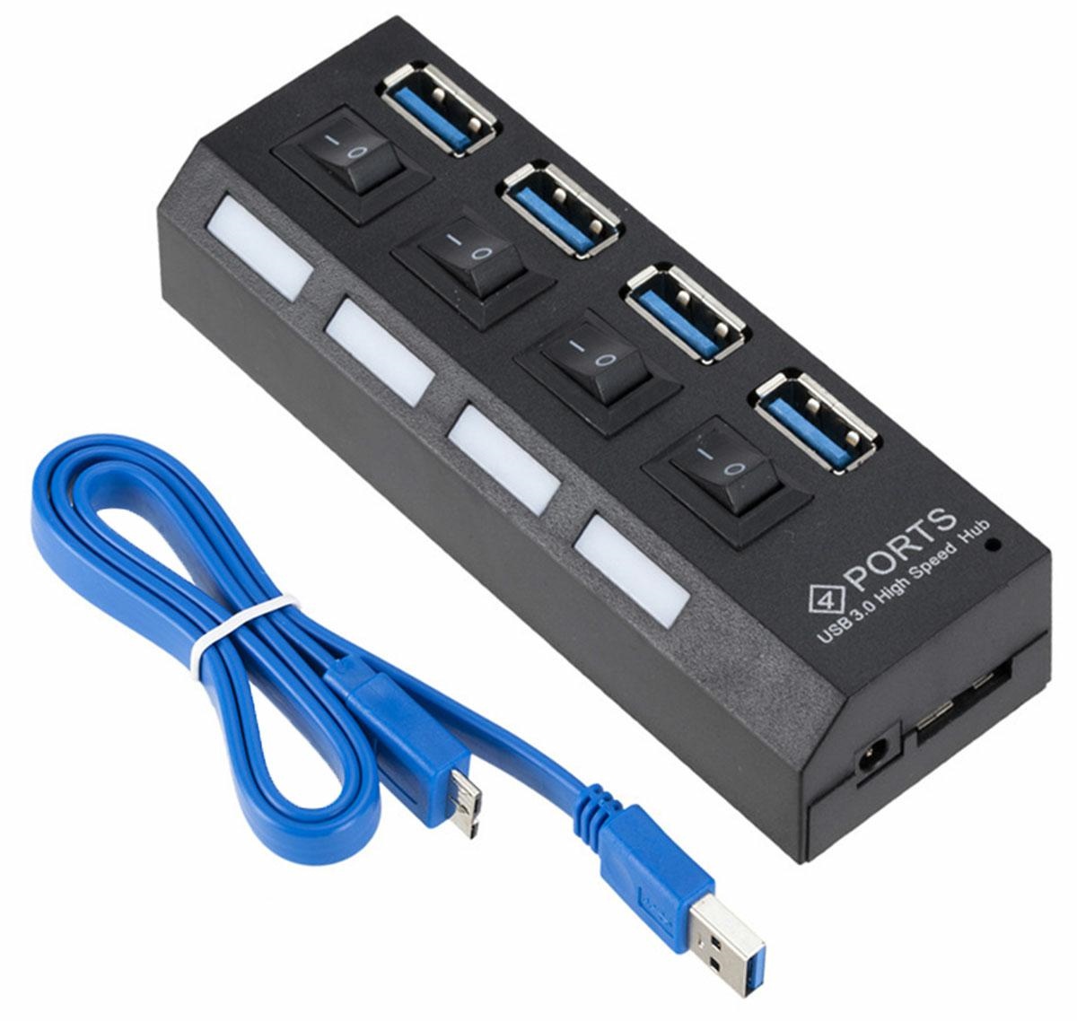 Usb šakotuvas ak244b, 4 portai, usb 3.0