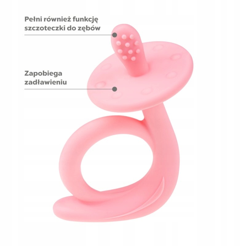 Akuku silikoninis kramtukas Snail, rožinės spalvos, A0115