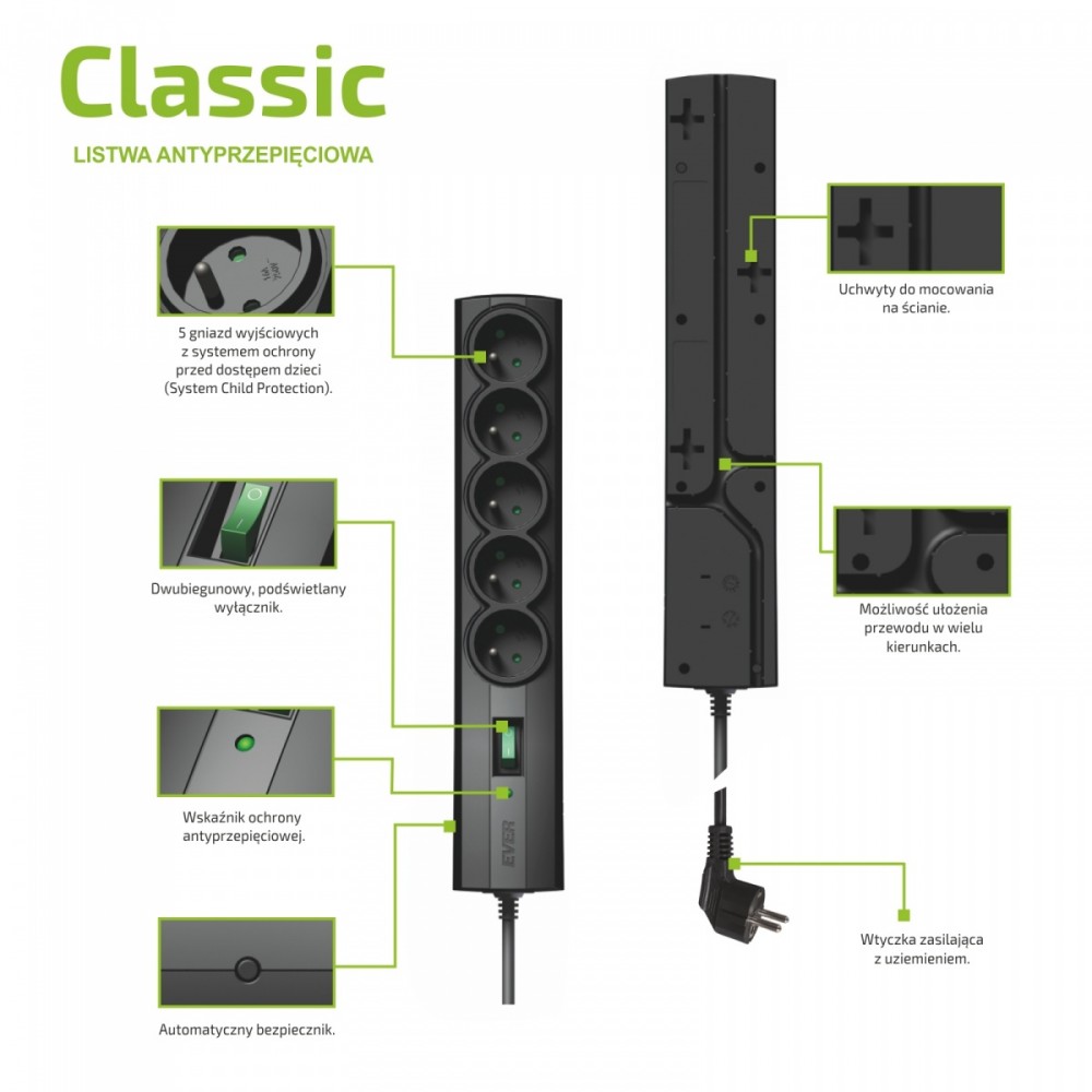 Kompiuterio laidas laidas ever classic 5 m t/lz09-cla050/0000