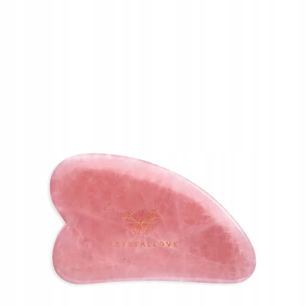 CRYSTALLOVE Rožinio kvarco gua sha veido masažo plokštelė