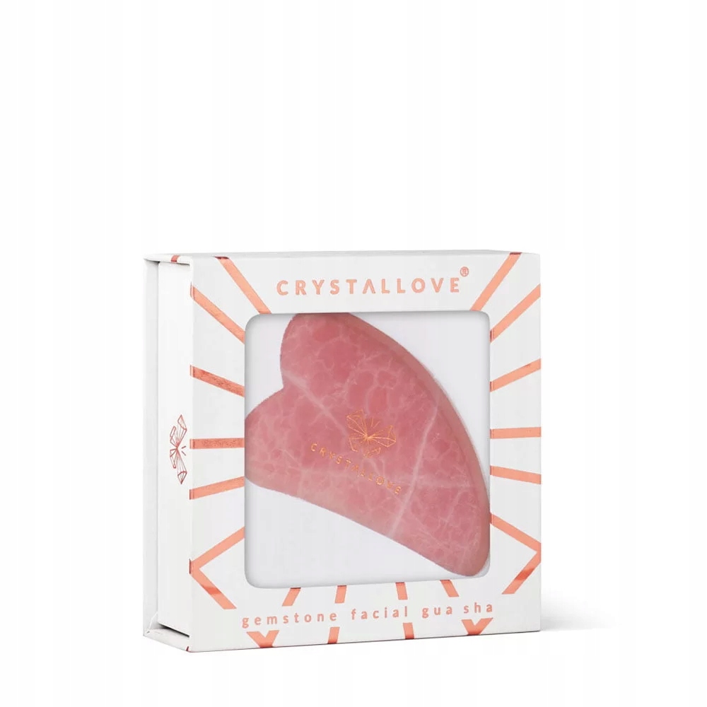CRYSTALLOVE 3D gua sha veido masažo lėkštė iš rožinio kvarco