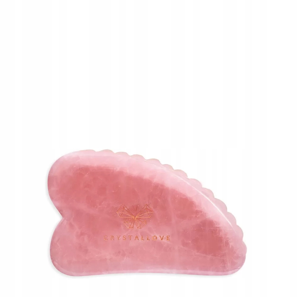 CRYSTALLOVE 3D gua sha veido masažo lėkštė iš rožinio kvarco