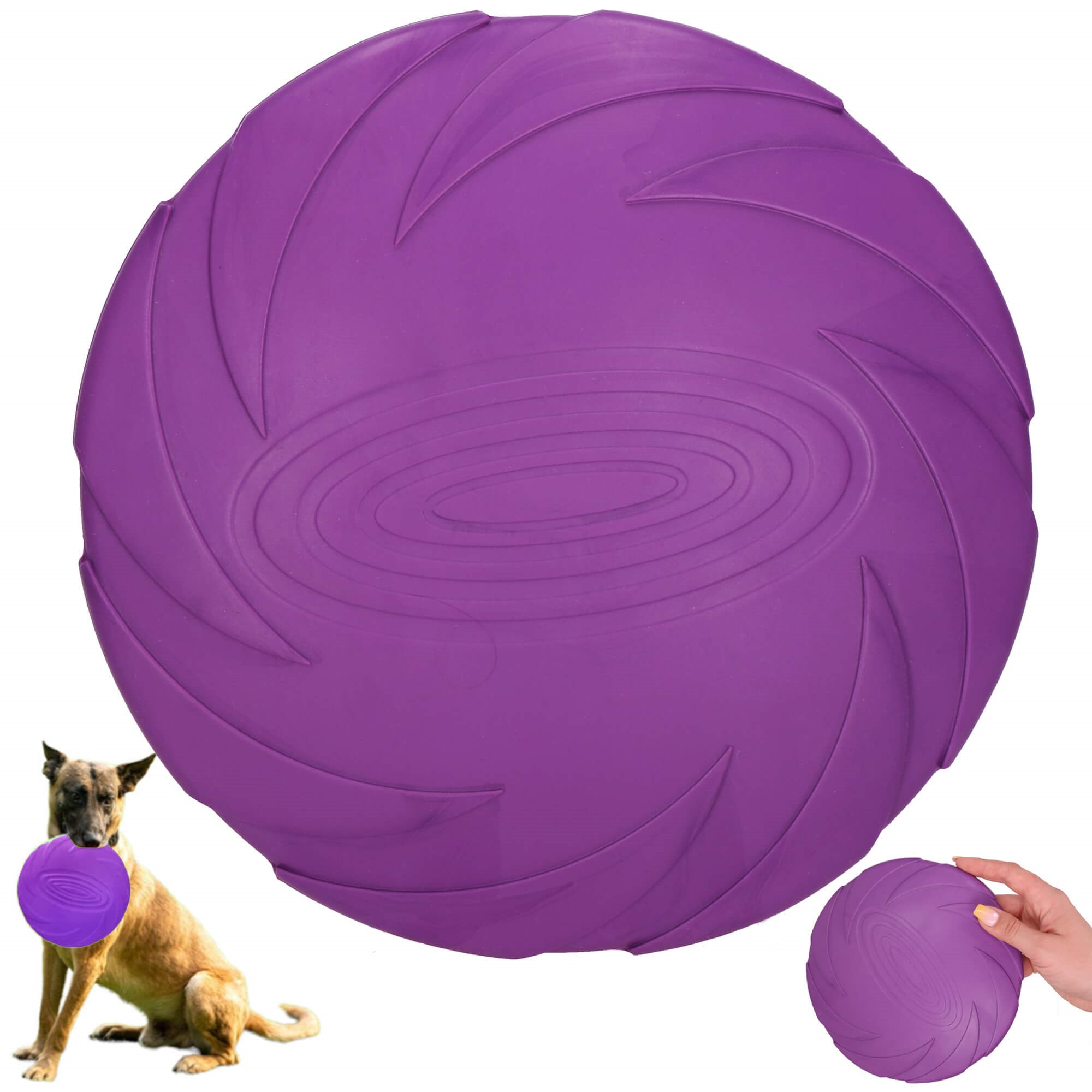 Šunų skraidanti lėkštė-dubenėlis springos, 18 cm, violetinė