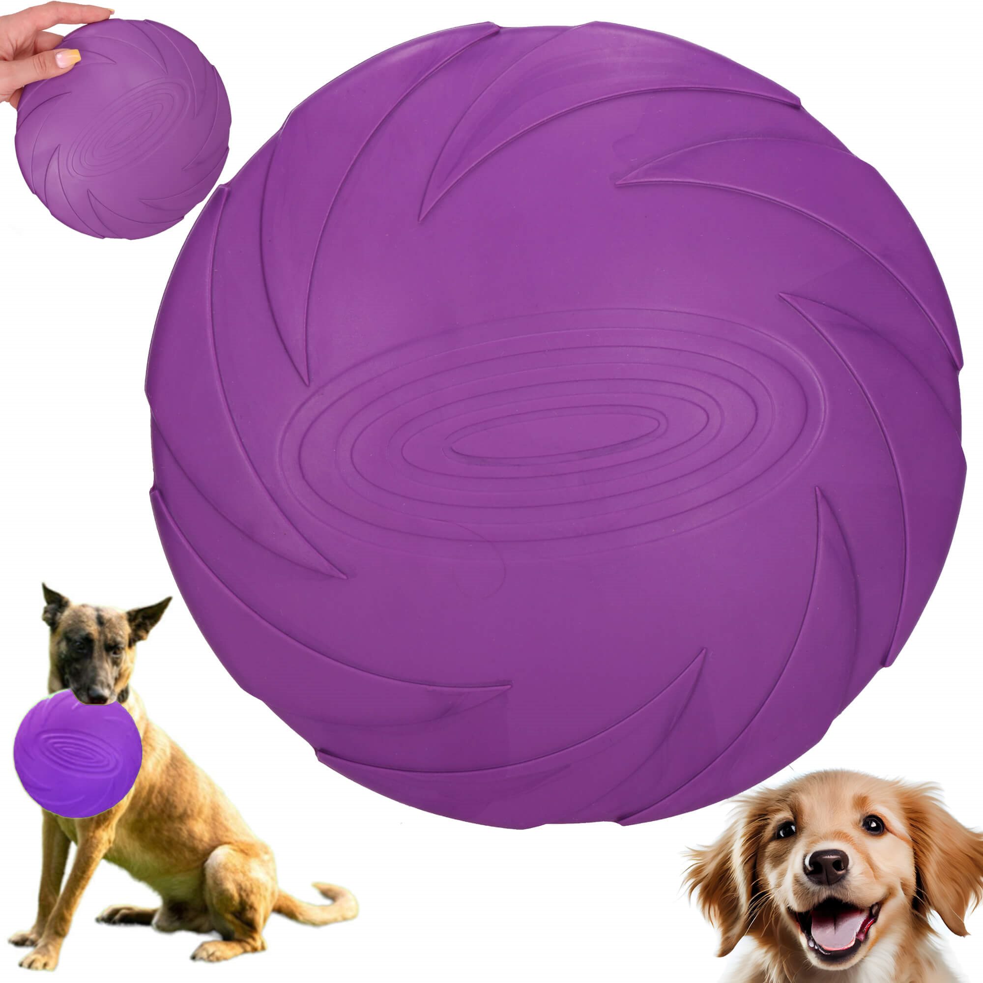 Šunų skraidanti lėkštė-dubenėlis springos, 18 cm, violetinė