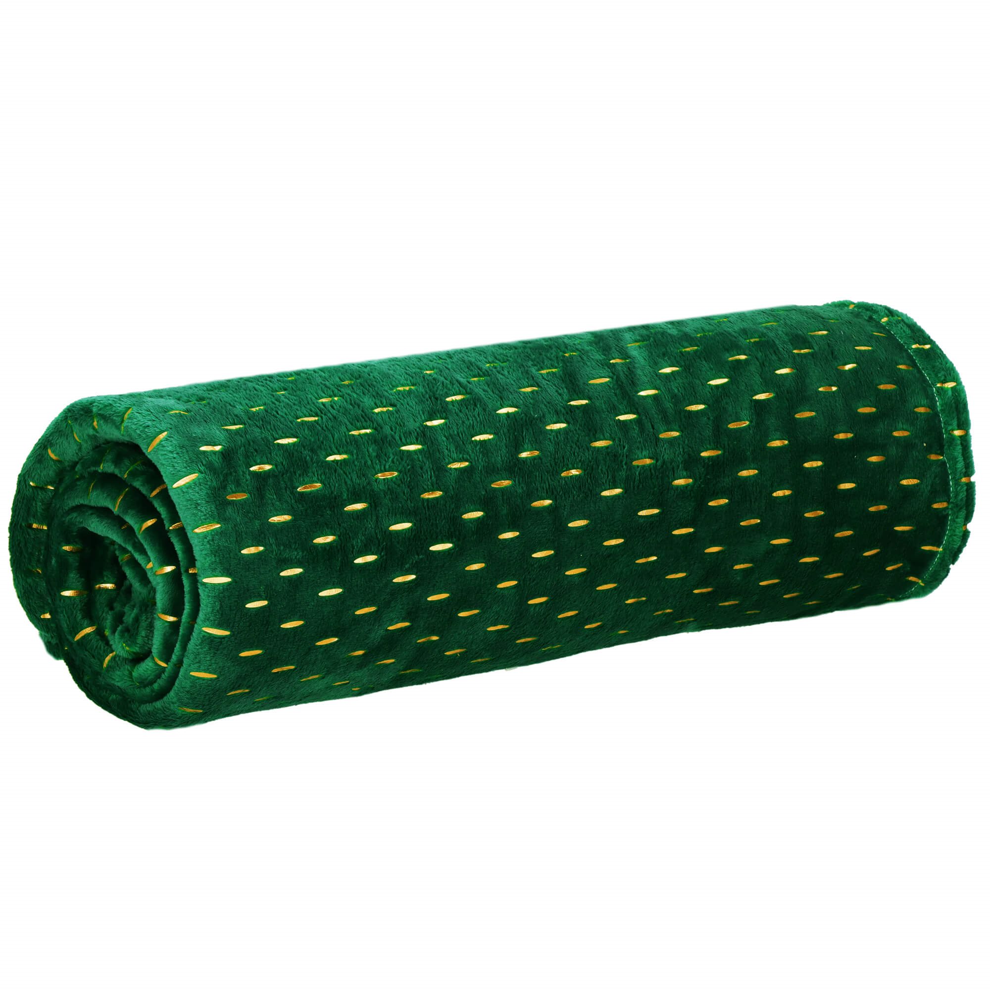 Pledas springos ha7308 200 x 220 cm butelio žalios ir auksinės spalvos