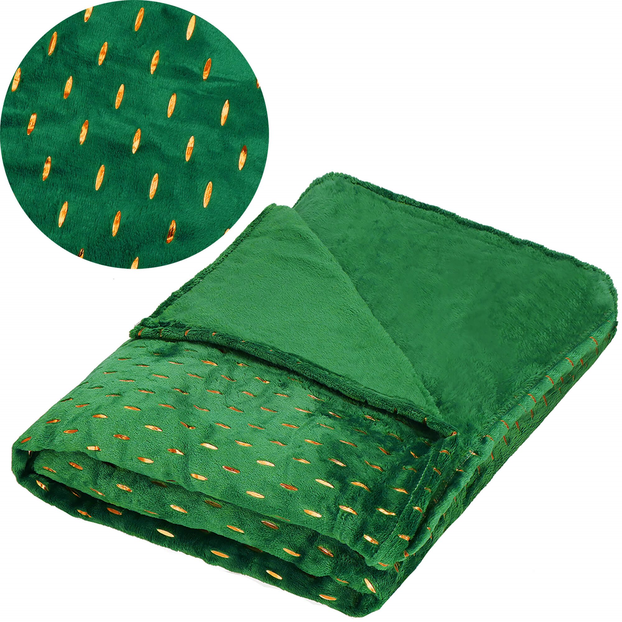 Pledas springos ha7308 200 x 220 cm butelio žalios ir auksinės spalvos 2