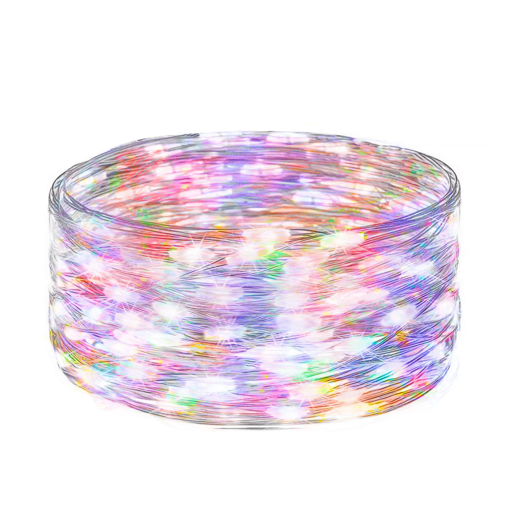 Springos daugiaspalvės led lemputės 20 vnt., 2 m