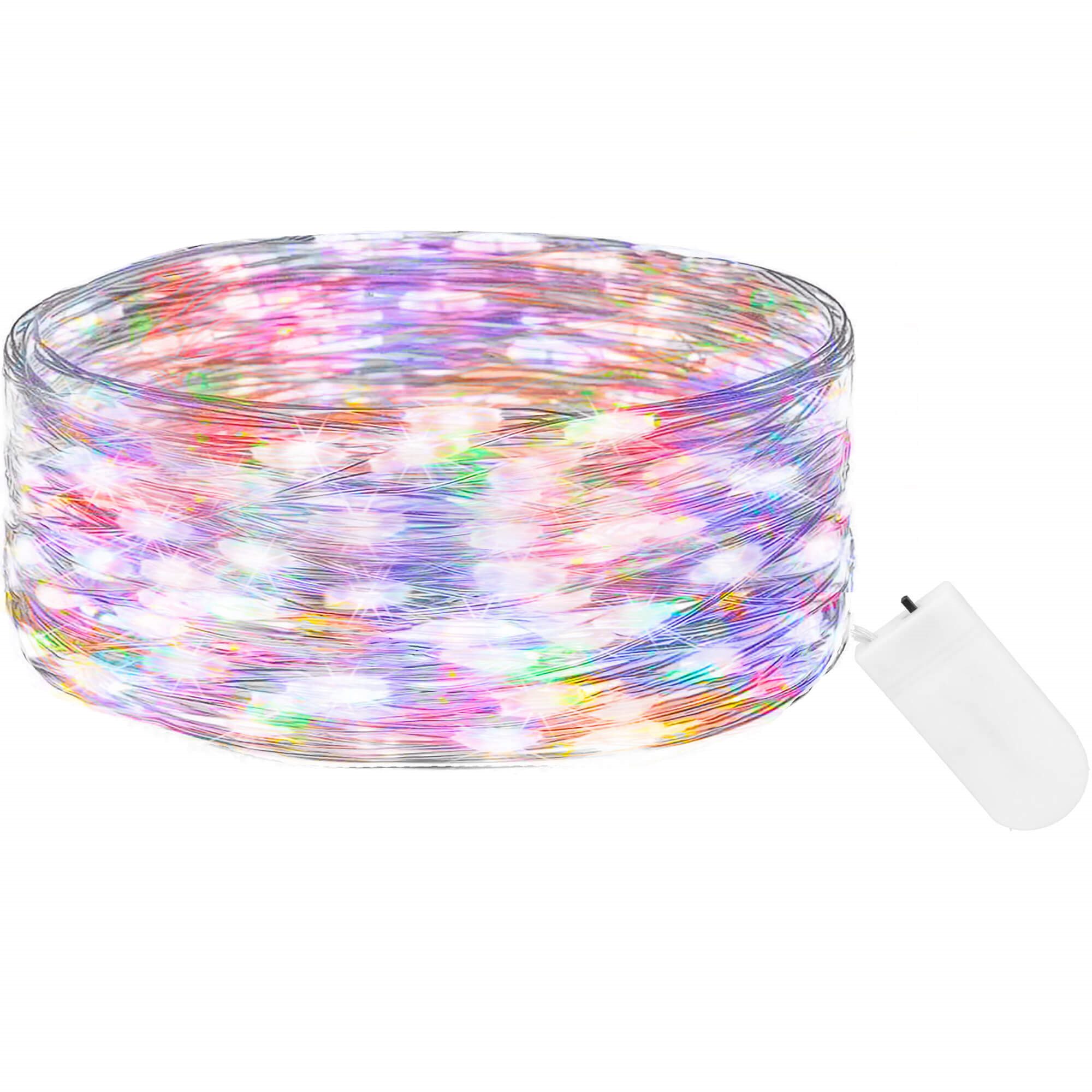 Springos daugiaspalvės led lemputės 20 vnt., 2 m