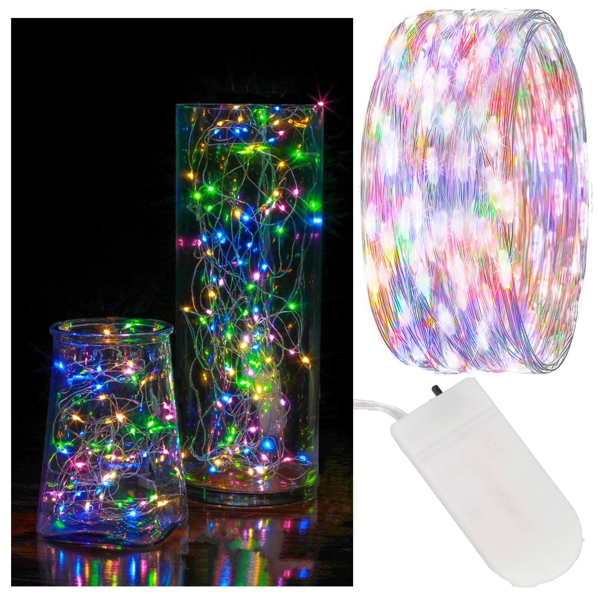 Springos daugiaspalvės led lemputės 20 vnt., 2 m