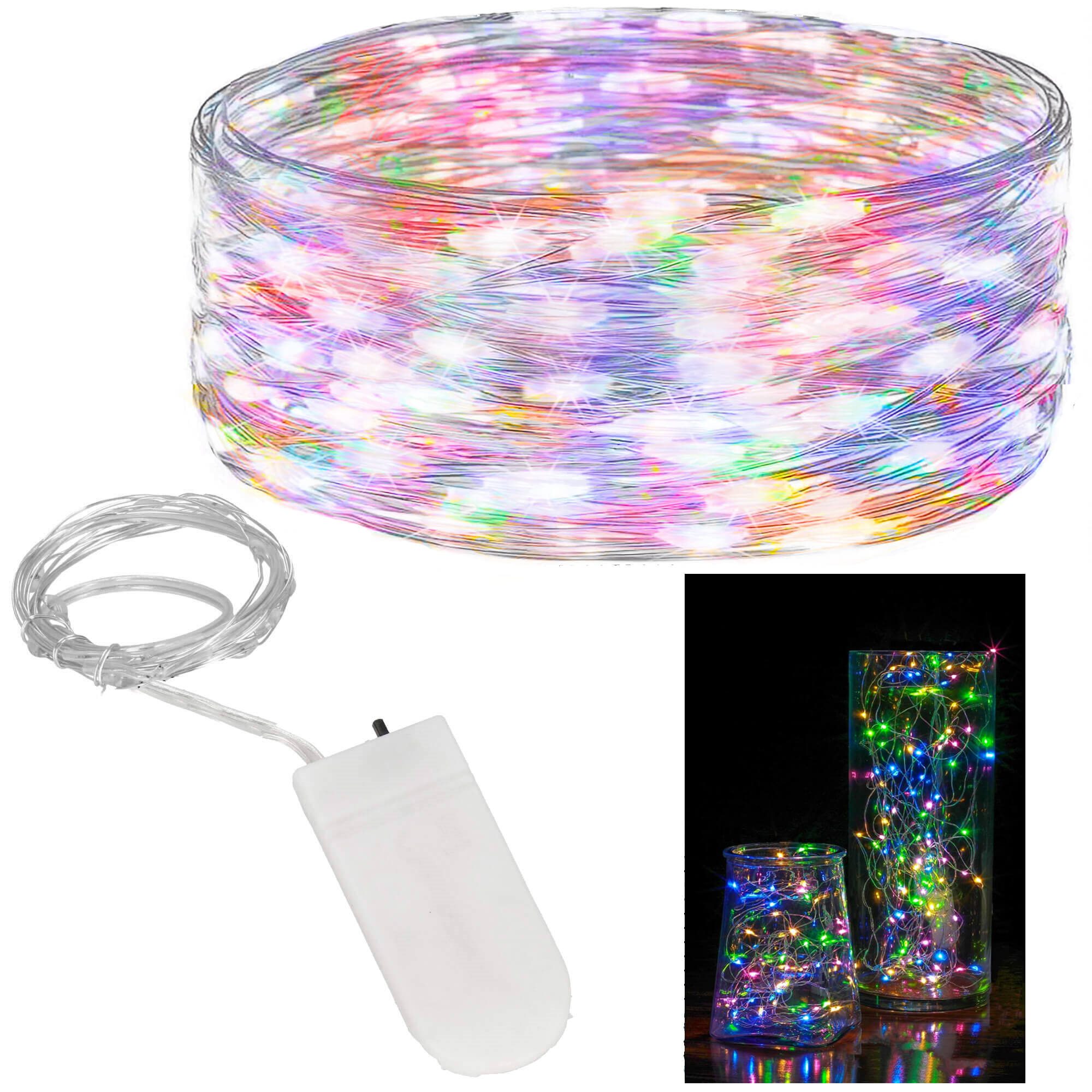 Springos daugiaspalvės led lemputės 20 vnt., 2 m