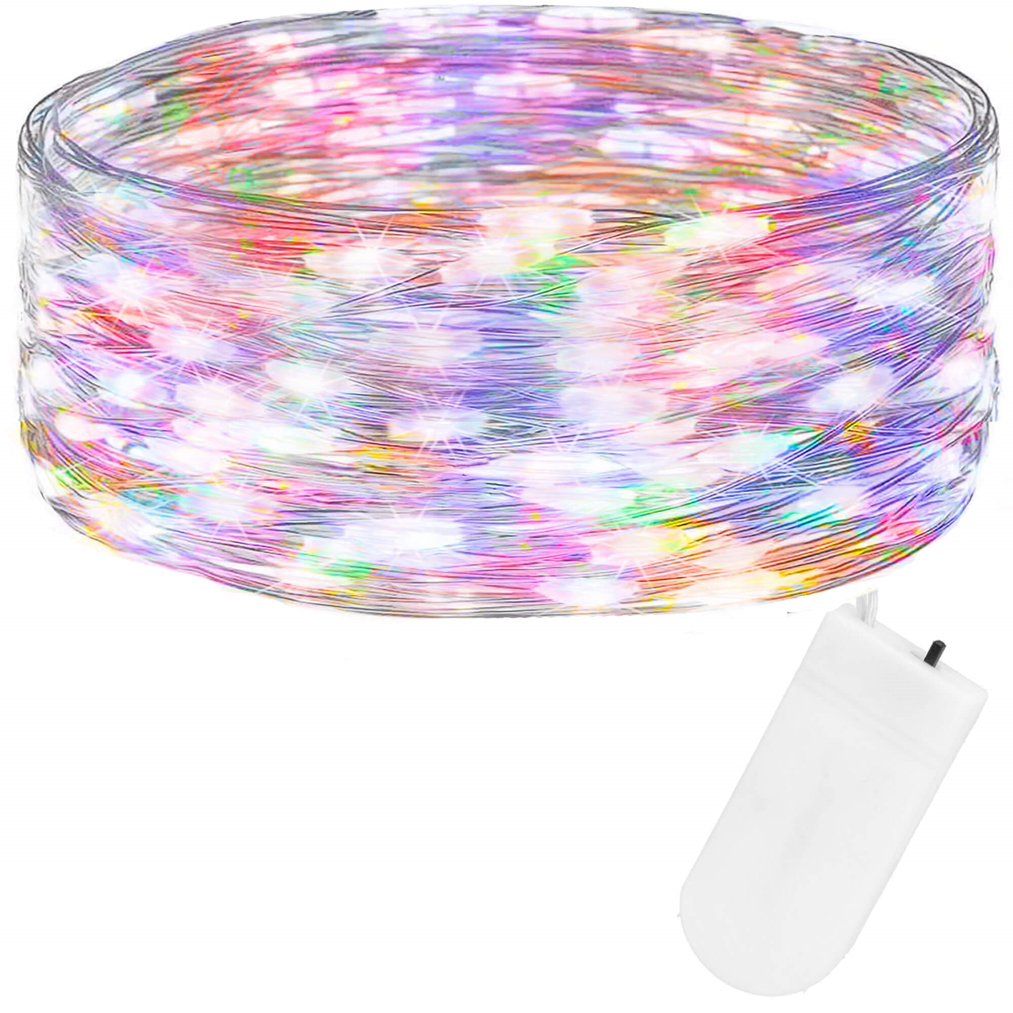 Springos daugiaspalvės led lemputės 20 vnt., 2 m