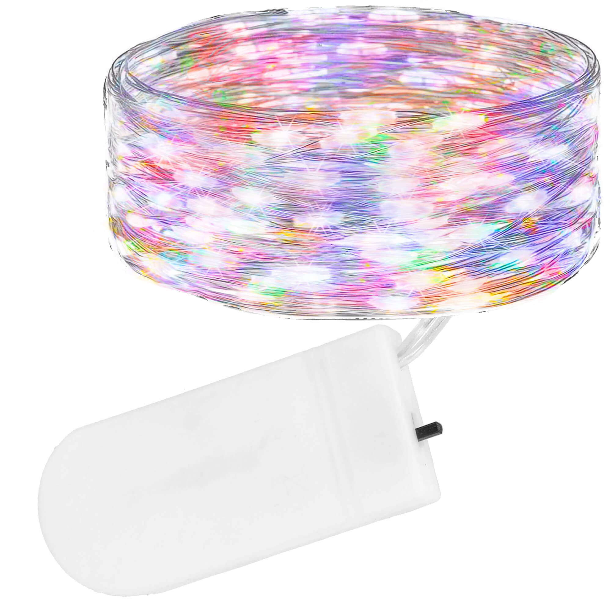 Springos daugiaspalvės led lemputės 20 vnt., 2 m