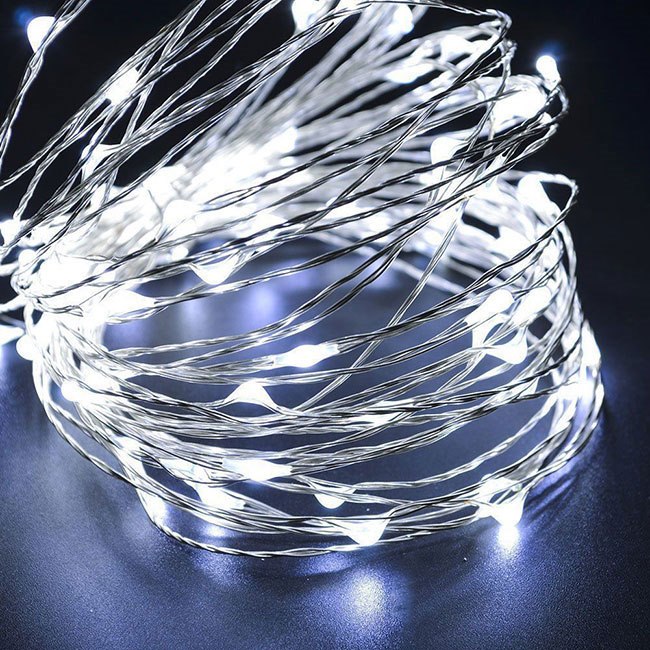 Led lemputės 20 diodų, šalta balta spalva, 1,9 m