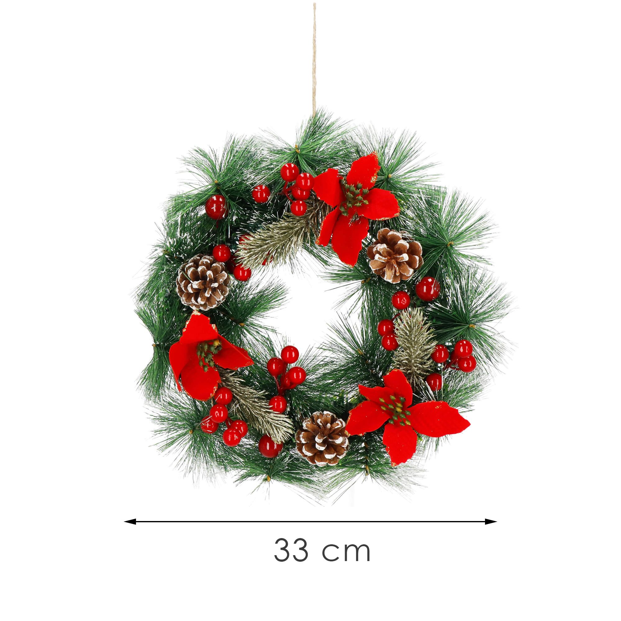 Kalėdinis vainikas springos ca1317, 33 cm