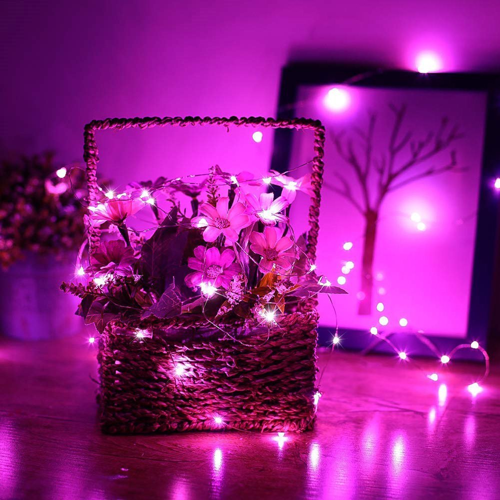 Girlianda su 20 led diodų, rožinė, 1,9 m