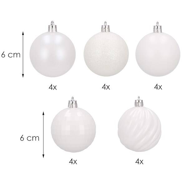 Kalėdiniai žaisliukai springos 6 cm, 20 vnt.