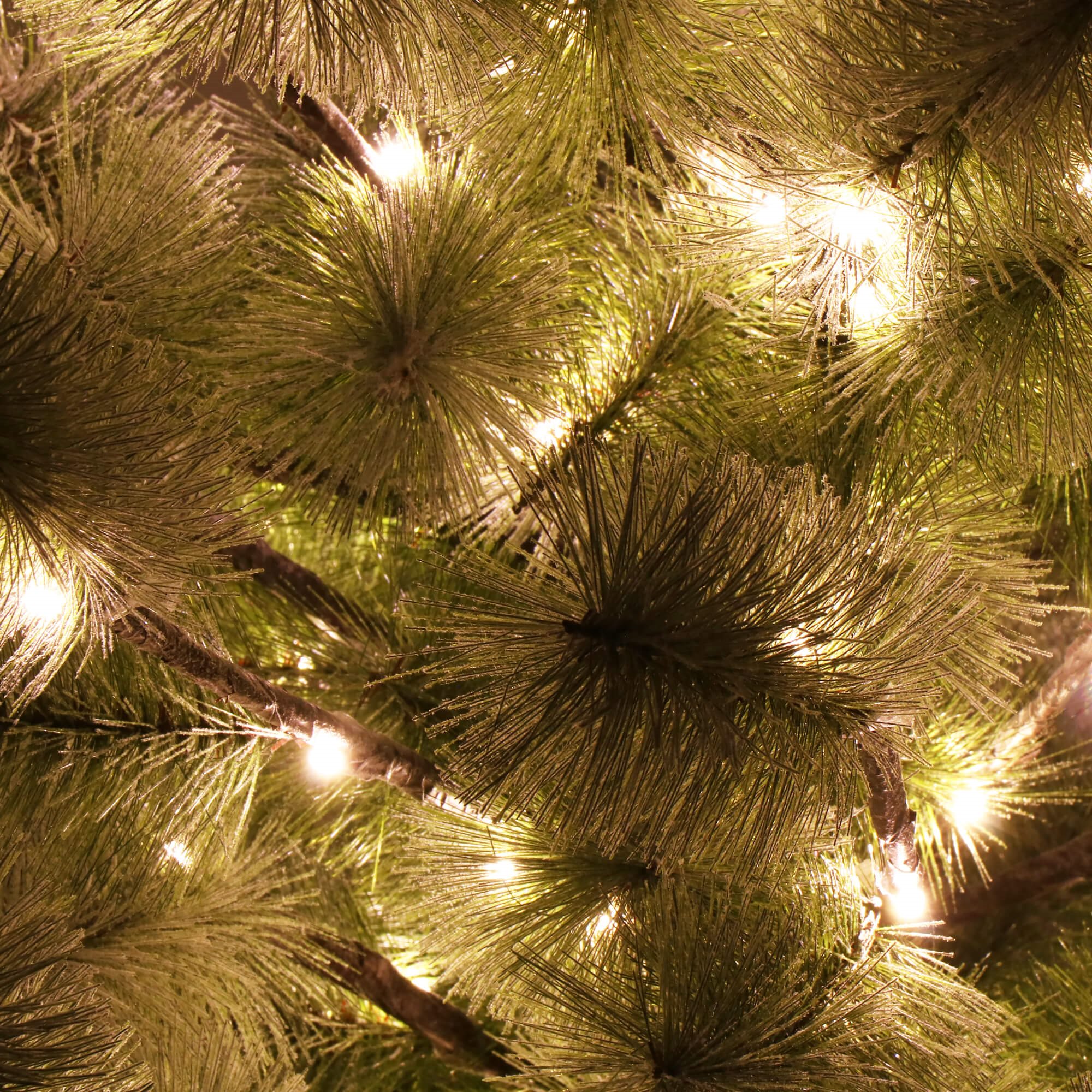 Dirbtinė kalėdų eglutė su apšvietimu springos cl0860, 128 led, 150 cm, su sniego efektu