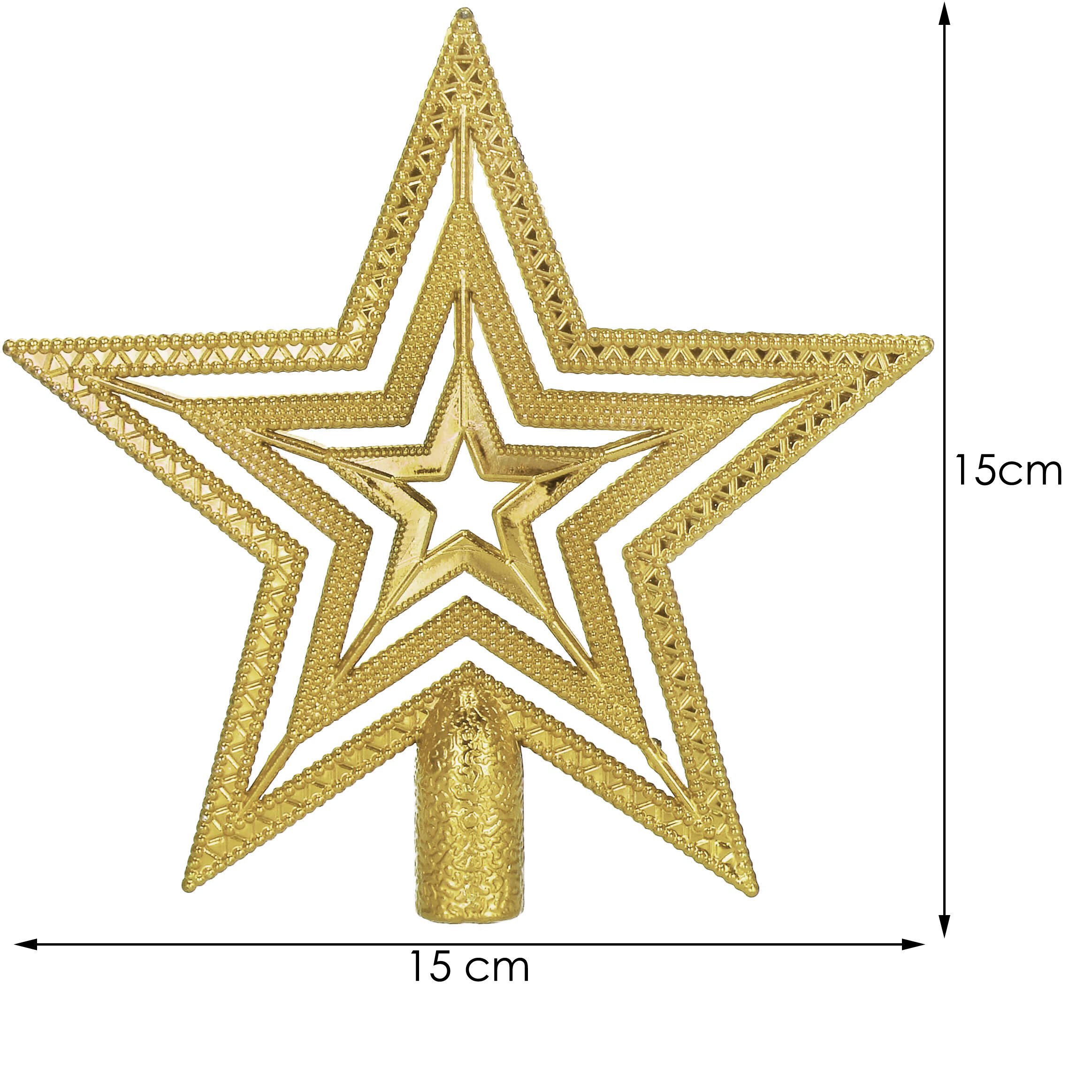 Kalėdinė puošmena springos žvaigždė, 14,5 cm, auksinė