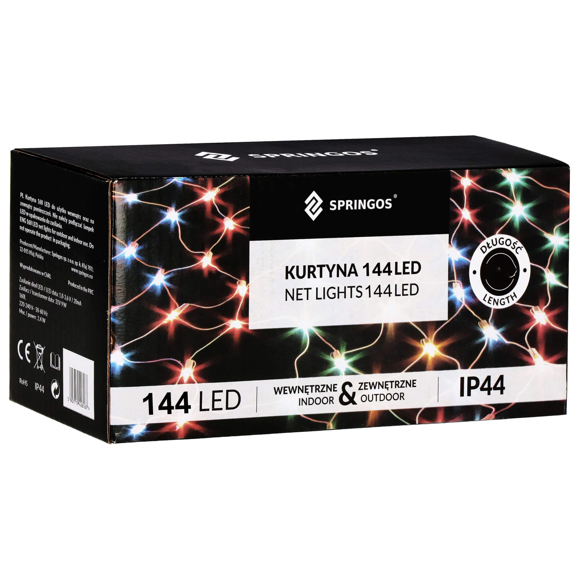 Užuolaidinė girlianda springos 144 led, 2x2 m