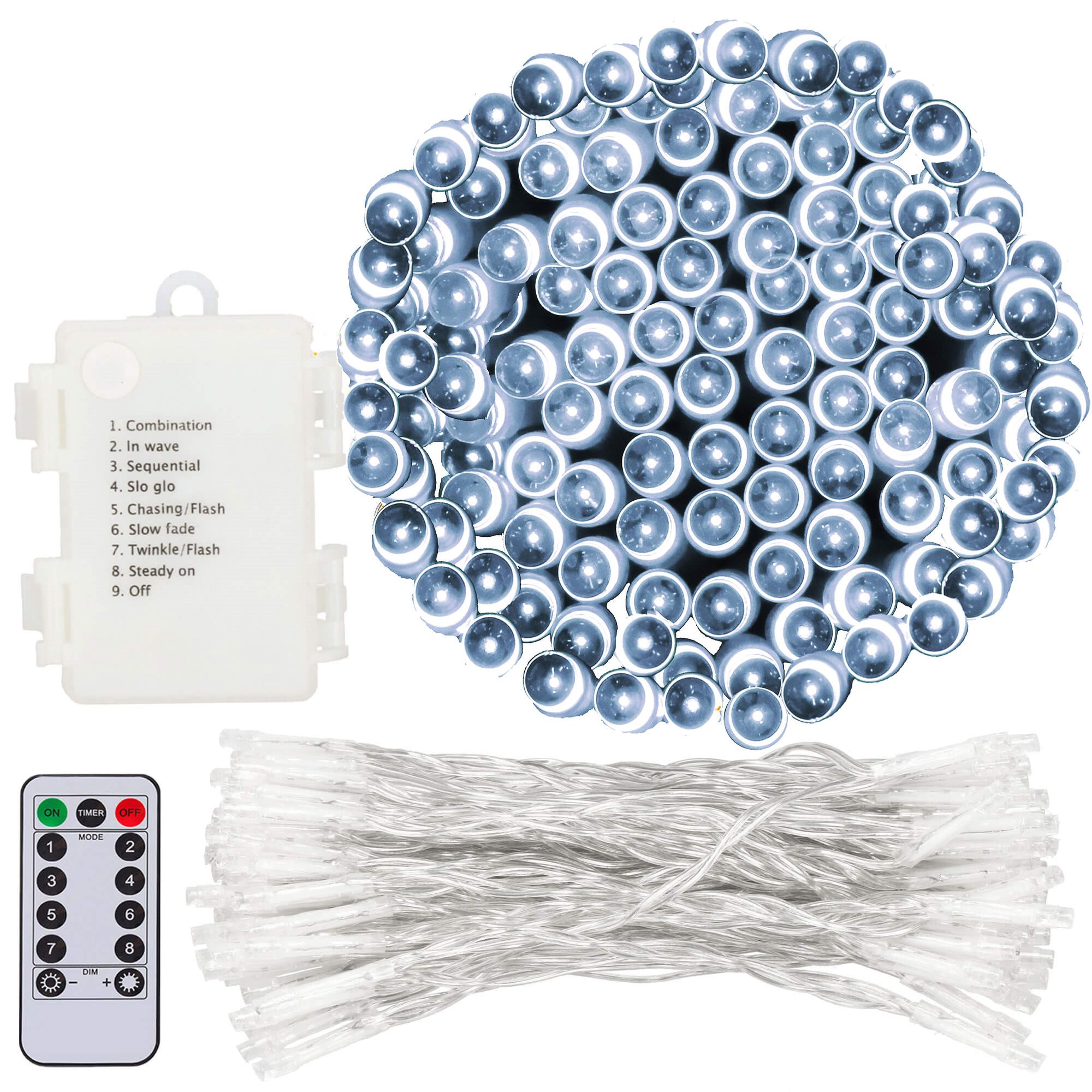 Led šviesos girlianda cl4035, šalta balta, 100 diodų, 10,5 m
