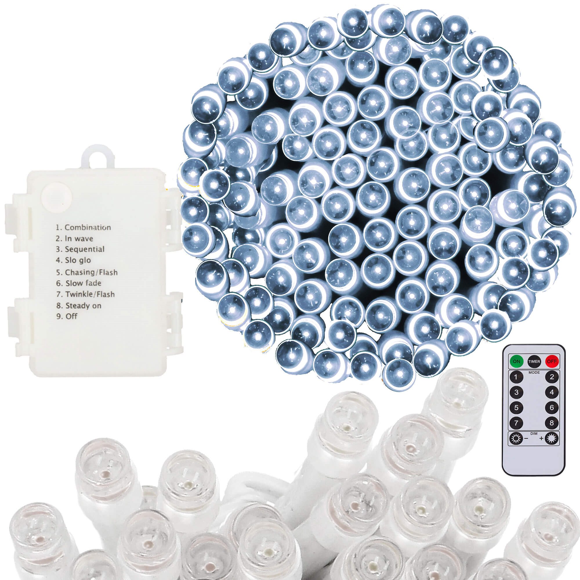 Led šviesos girlianda cl4035, šalta balta, 100 diodų, 10,5 m
