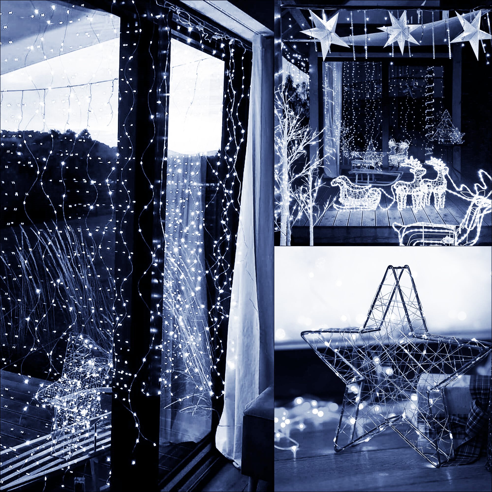 Kalėdinė girlianda springos 300 micro led, 3x3 m, šaltai balta