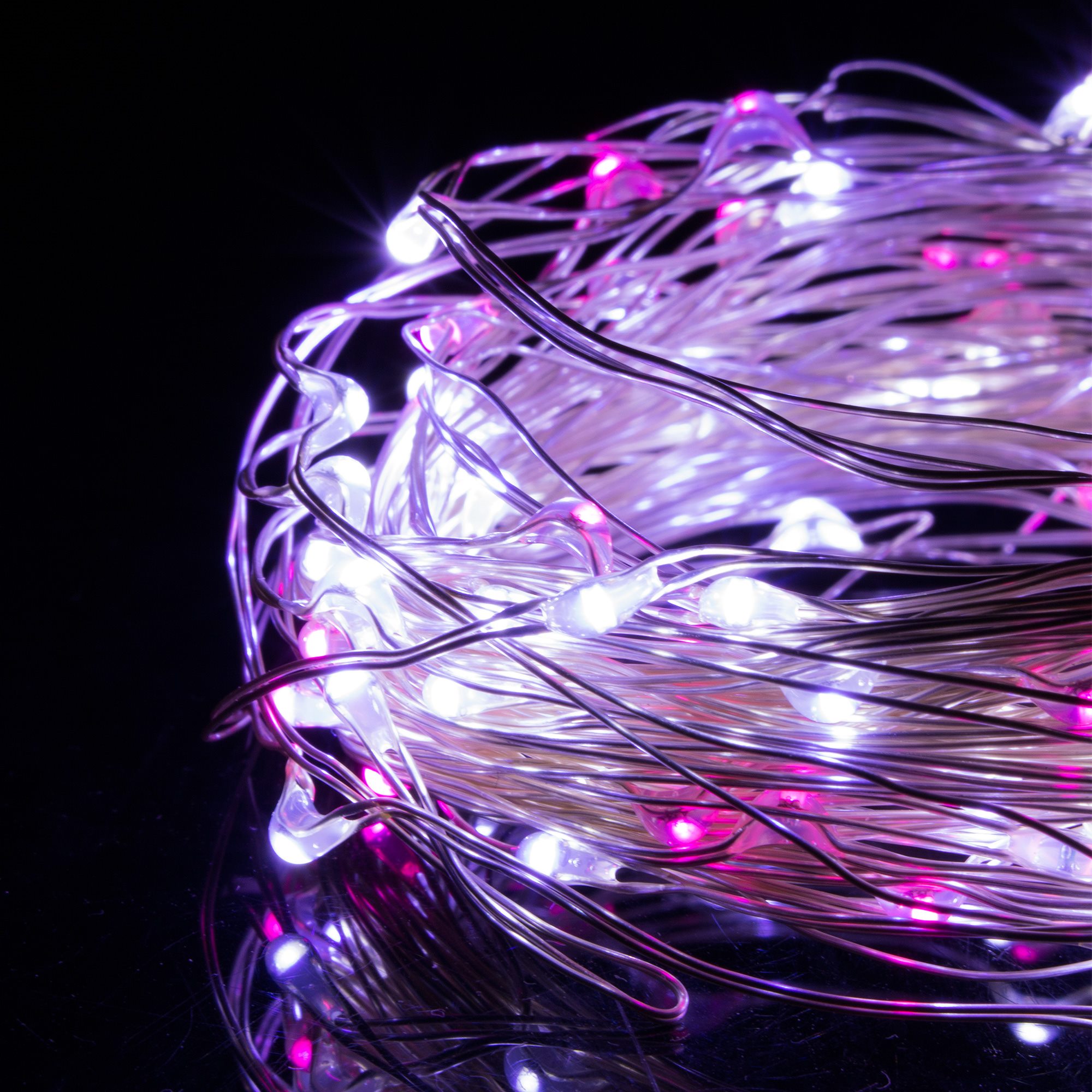 Led girlianda 100 mikro lempučių, šaltai balta ir rožinė, 9,9 m 3
