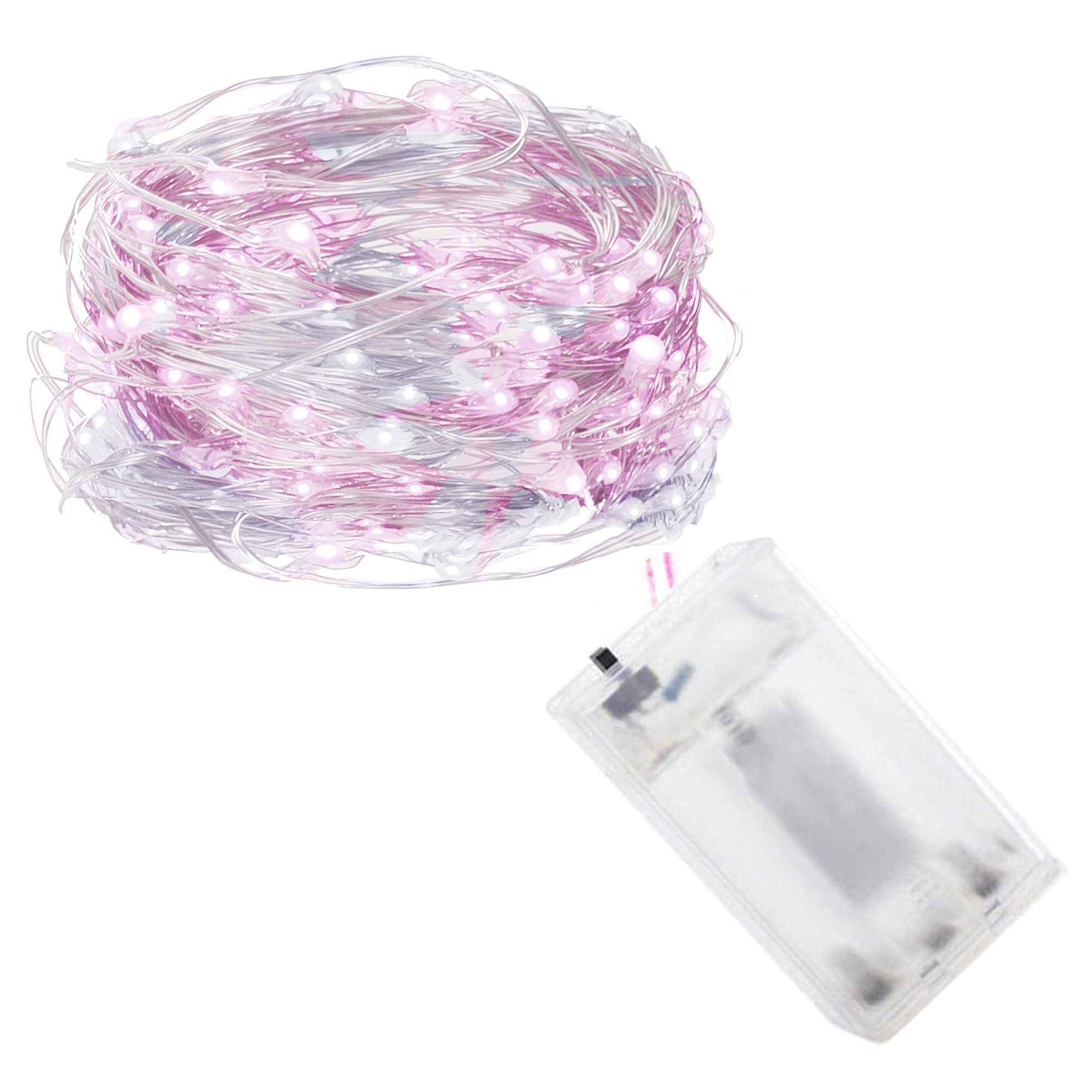 Led girlianda 100 mikro lempučių, šaltai balta ir rožinė, 9,9 m