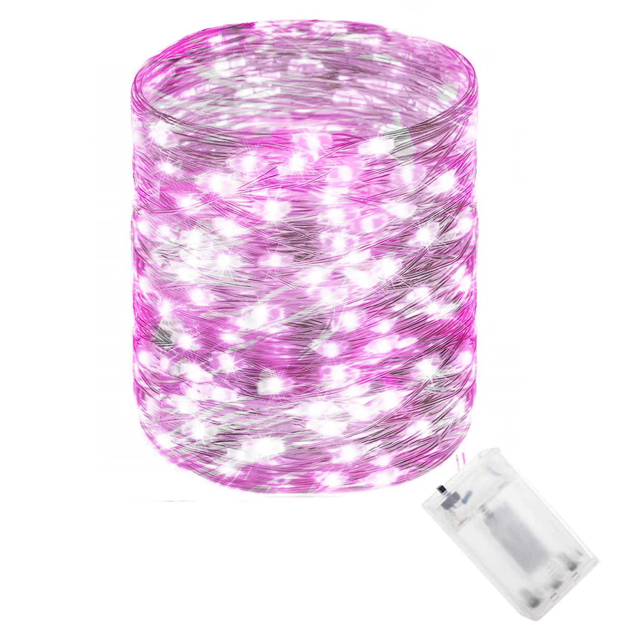 Led girlianda 100 mikro lempučių, šaltai balta ir rožinė, 9,9 m
