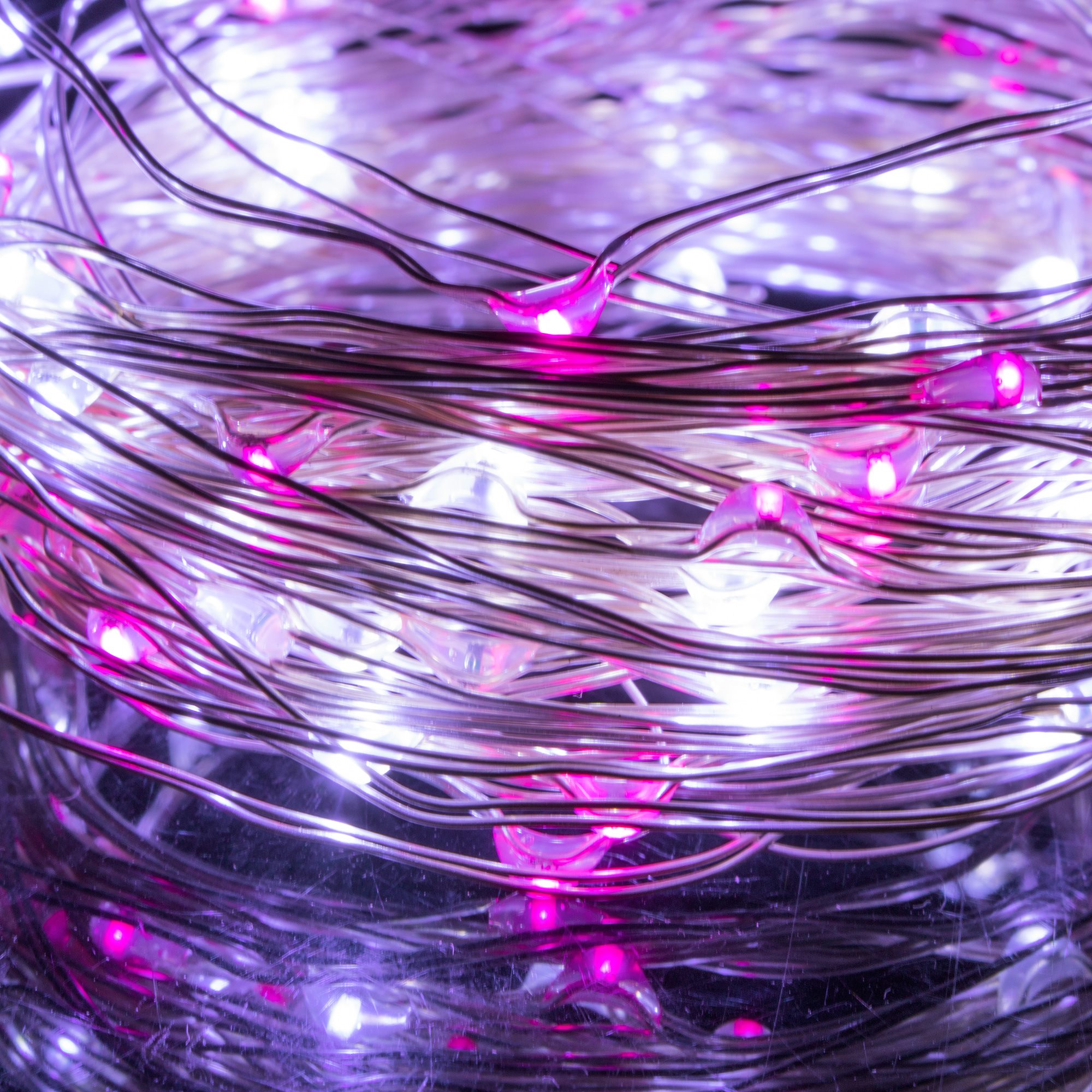 Led girlianda 100 mikro lempučių, šaltai balta ir rožinė, 9,9 m 2