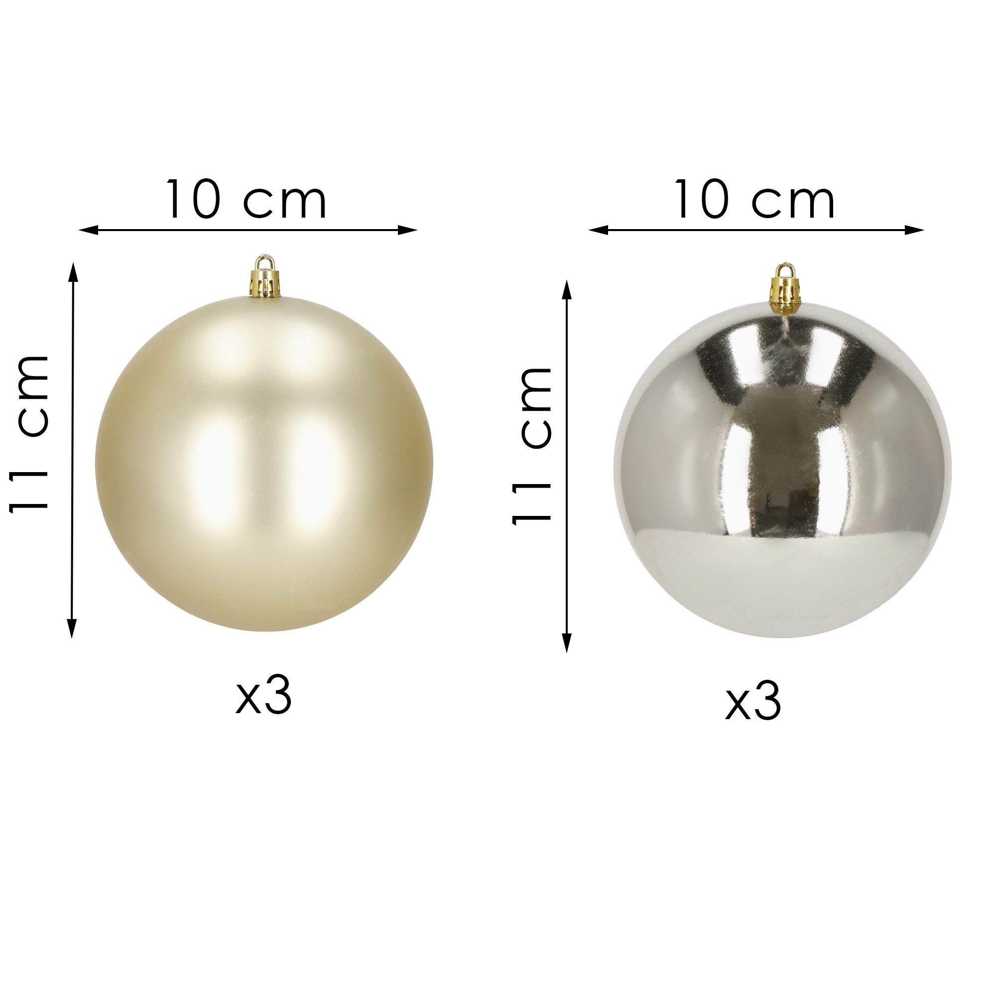 Kalėdiniai žaisliukai springos 10 cm, 6 vnt.