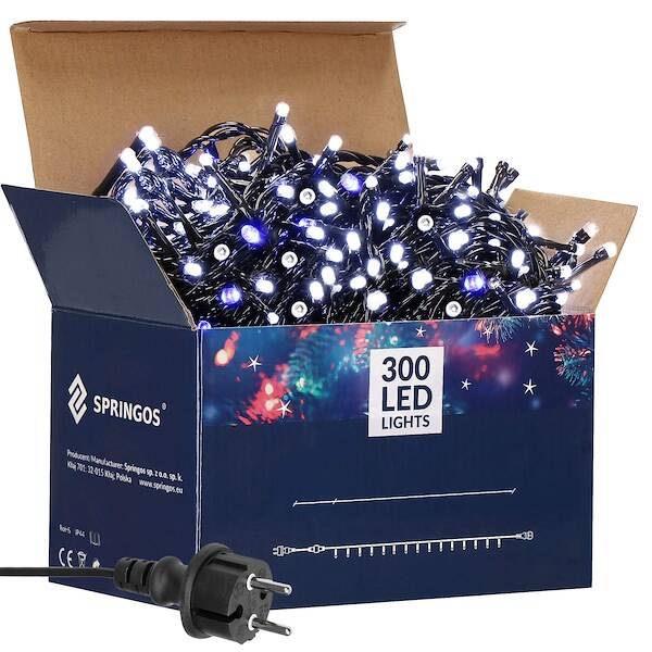 Kalėdinės lemputės springos 300 led 19,5 m