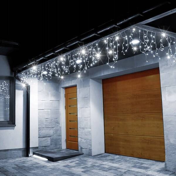 Kalėdinės lemputės springos 500 led, 20 m, šaltai baltos, lauko ir vidaus naudojimui