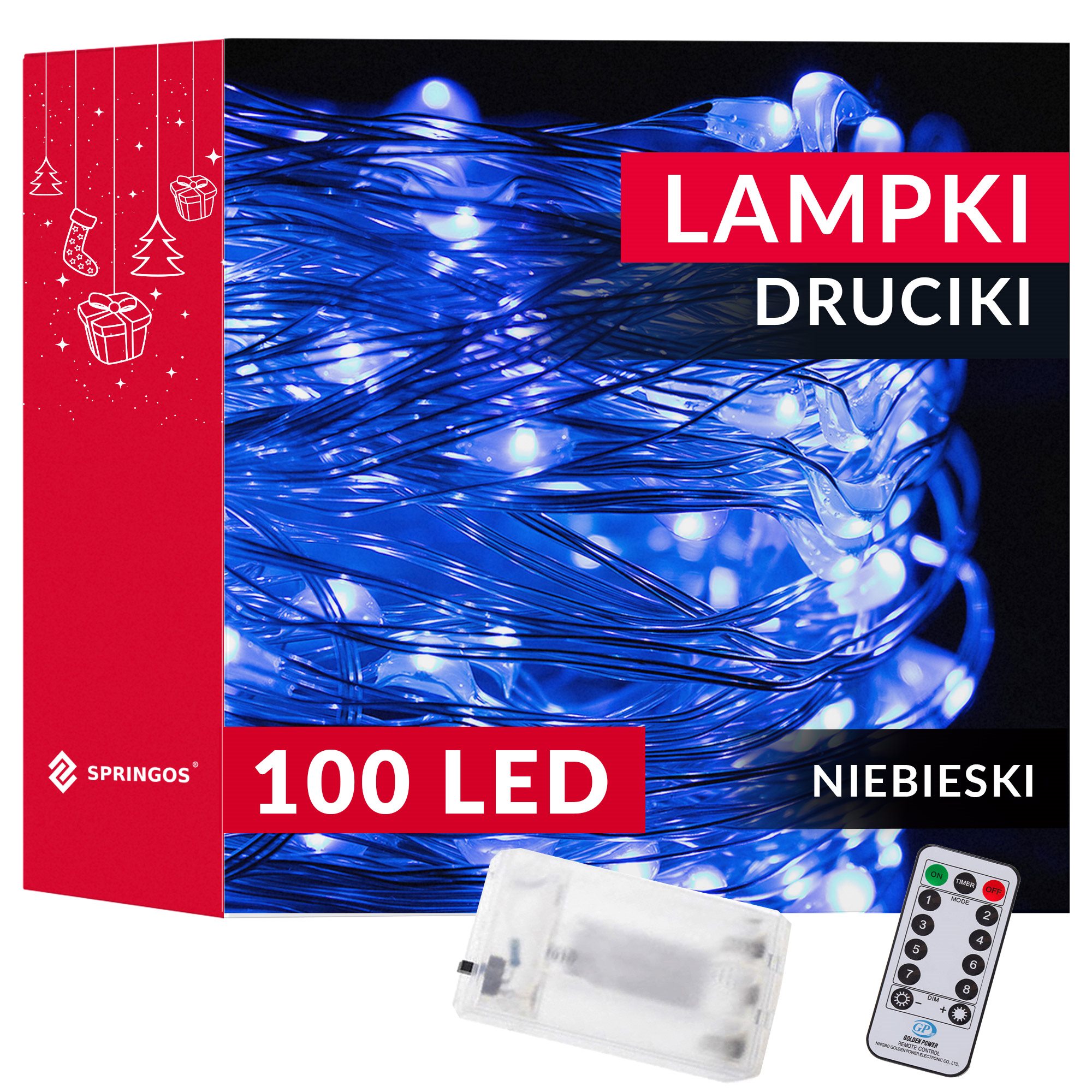 Kalėdų girlianda springos cl0103 9,9 m, 100 led, mėlyna