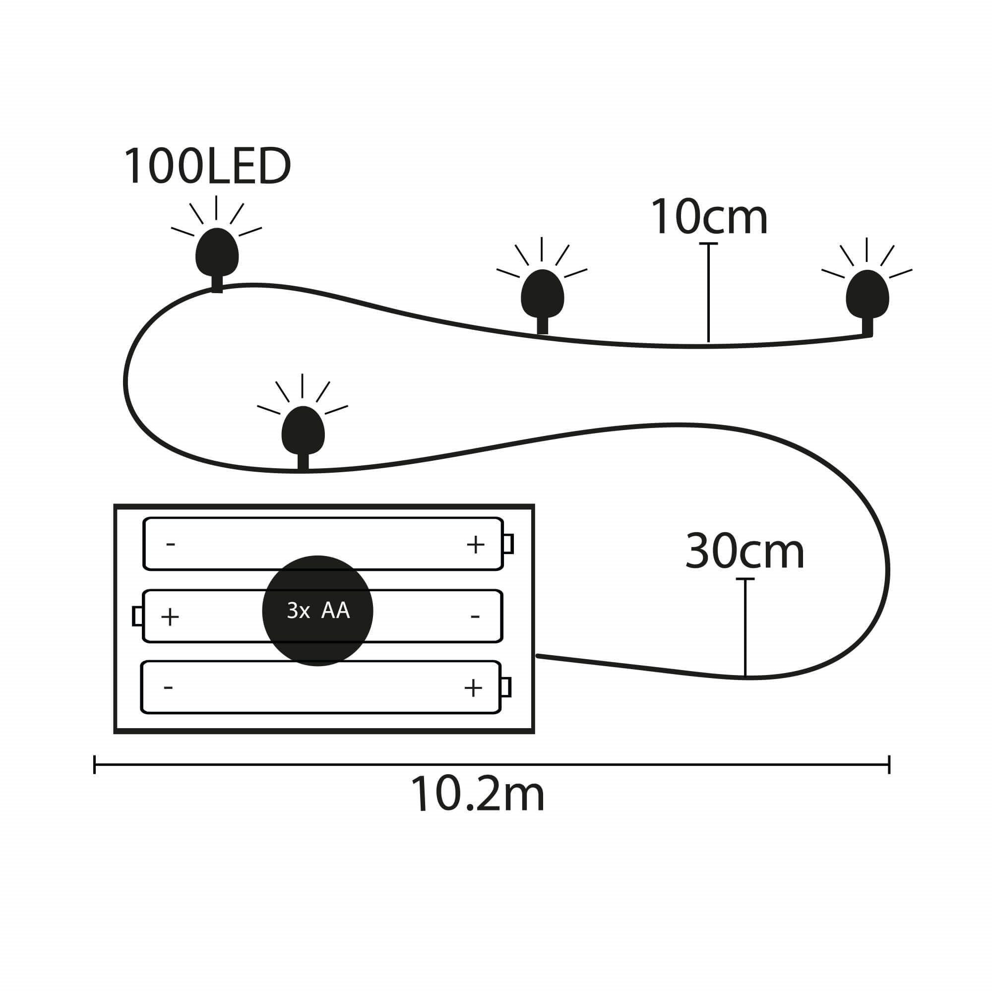 Kalėdų girlianda springos cl0103 9,9 m, 100 led, mėlyna