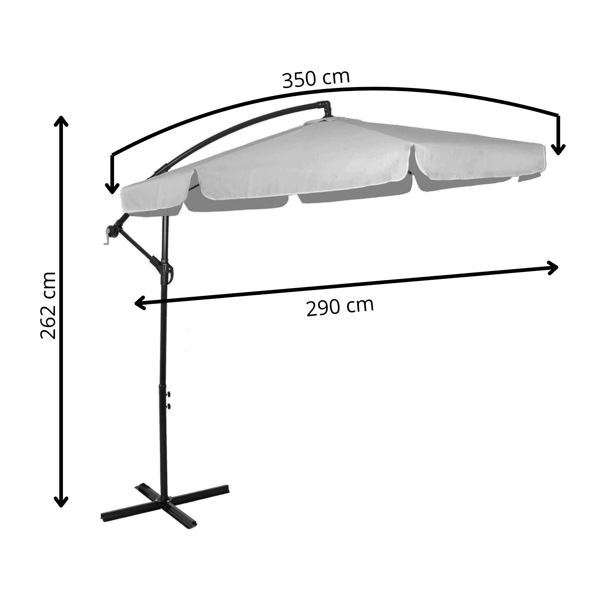 Sodo skėtis Springos GU0042 šviesiai pilkas 300 cm