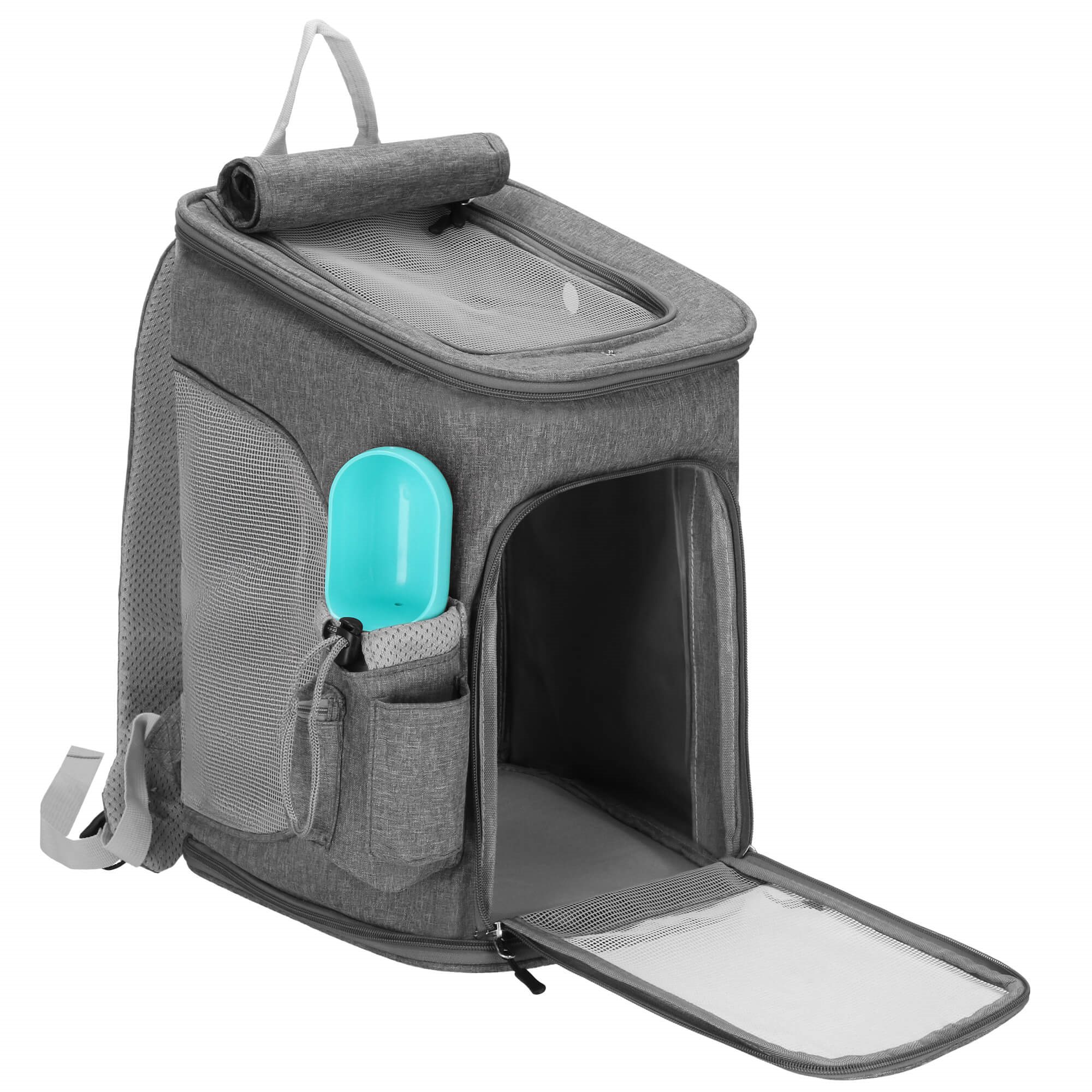 Gyvūnų transportavimo kuprinė springos pa0232, 39 x 28 x 27 cm, pilka